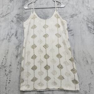 NEW MM Couture Miss Me Dress Size M Gray Silk Chiffon Sequin Stripe Slip Tank